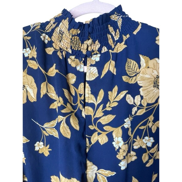 Nanette Lepore Navy Blue Floral Womens Sleeveless Printed Midi Dress‎ Size 16 - Picture 6 of 12